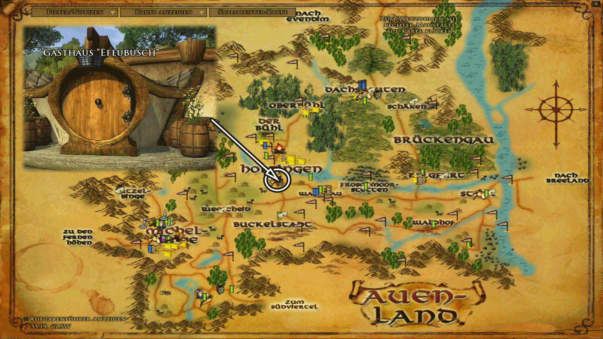 Gasthaus Efeubusch - Karte anklicken zum vergrößern