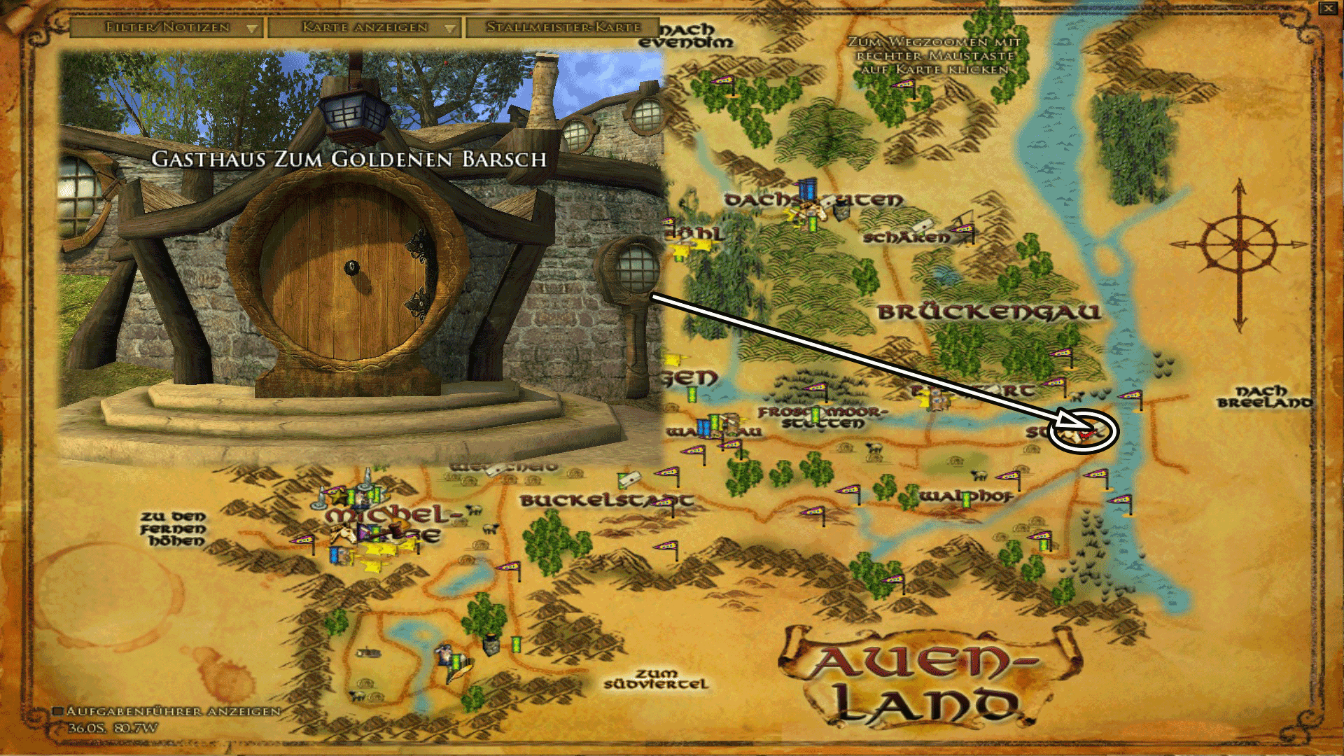 Gasthaus Goldener Barsch - Karte anklicken zum vergrößern