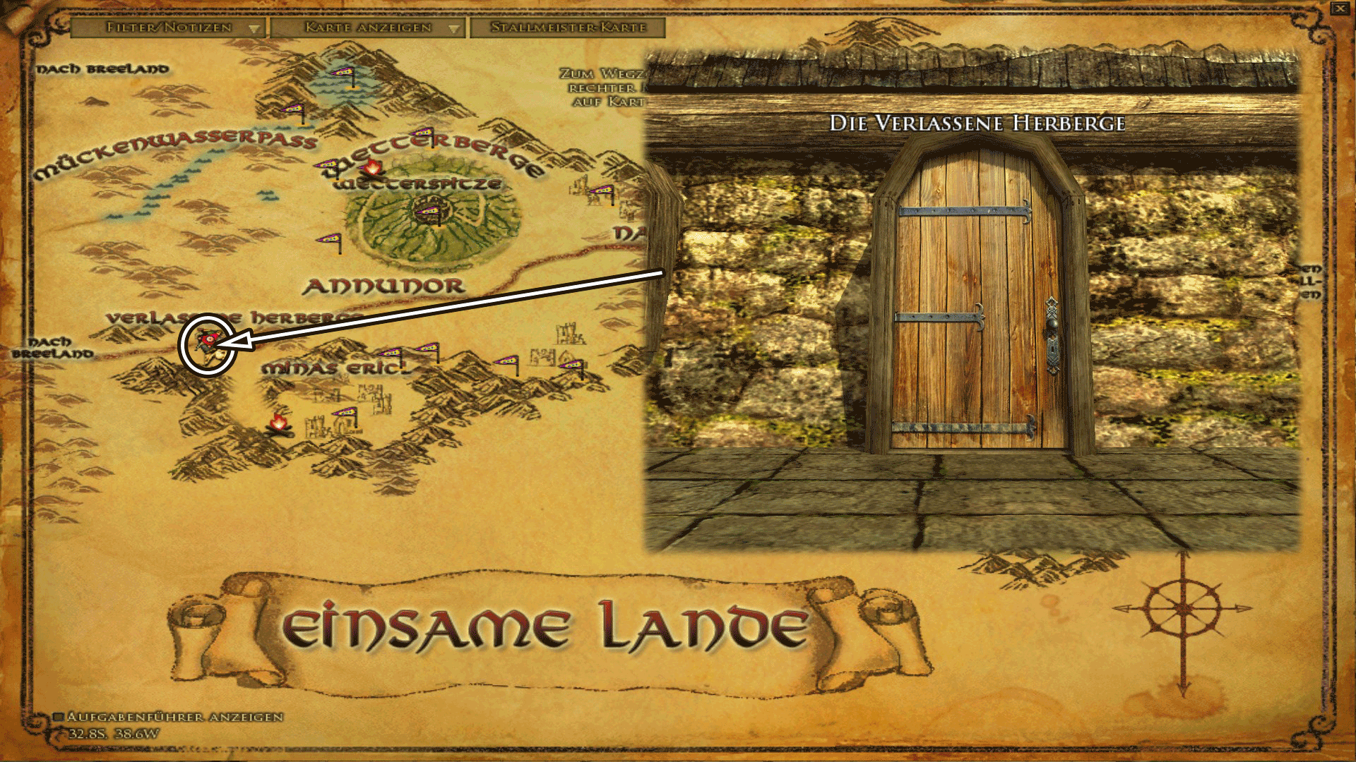 Gasthaus Verlassene Herberge - Karte anklicken zum vergrößern