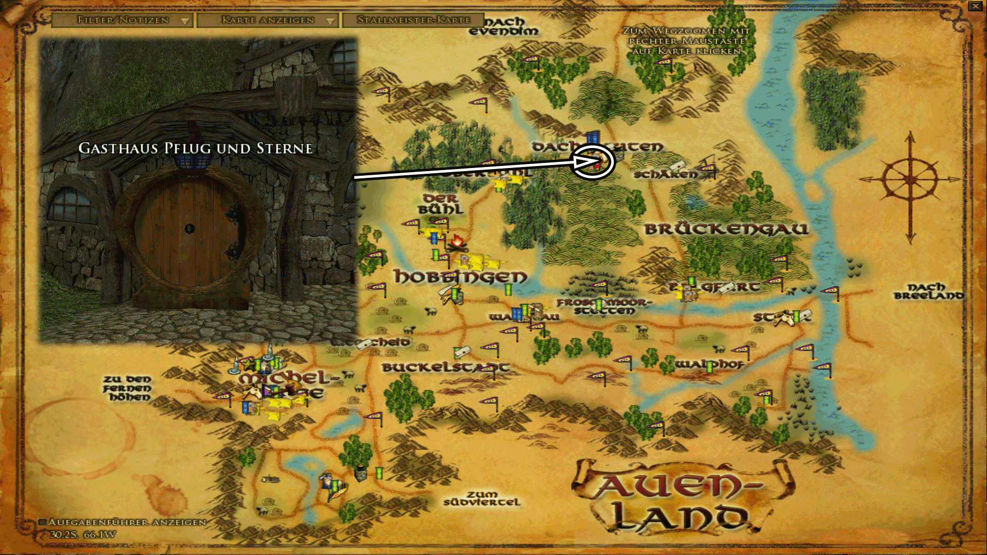 Gasthaus Pflug und Sterne - Karte anklicken zum vergrößern