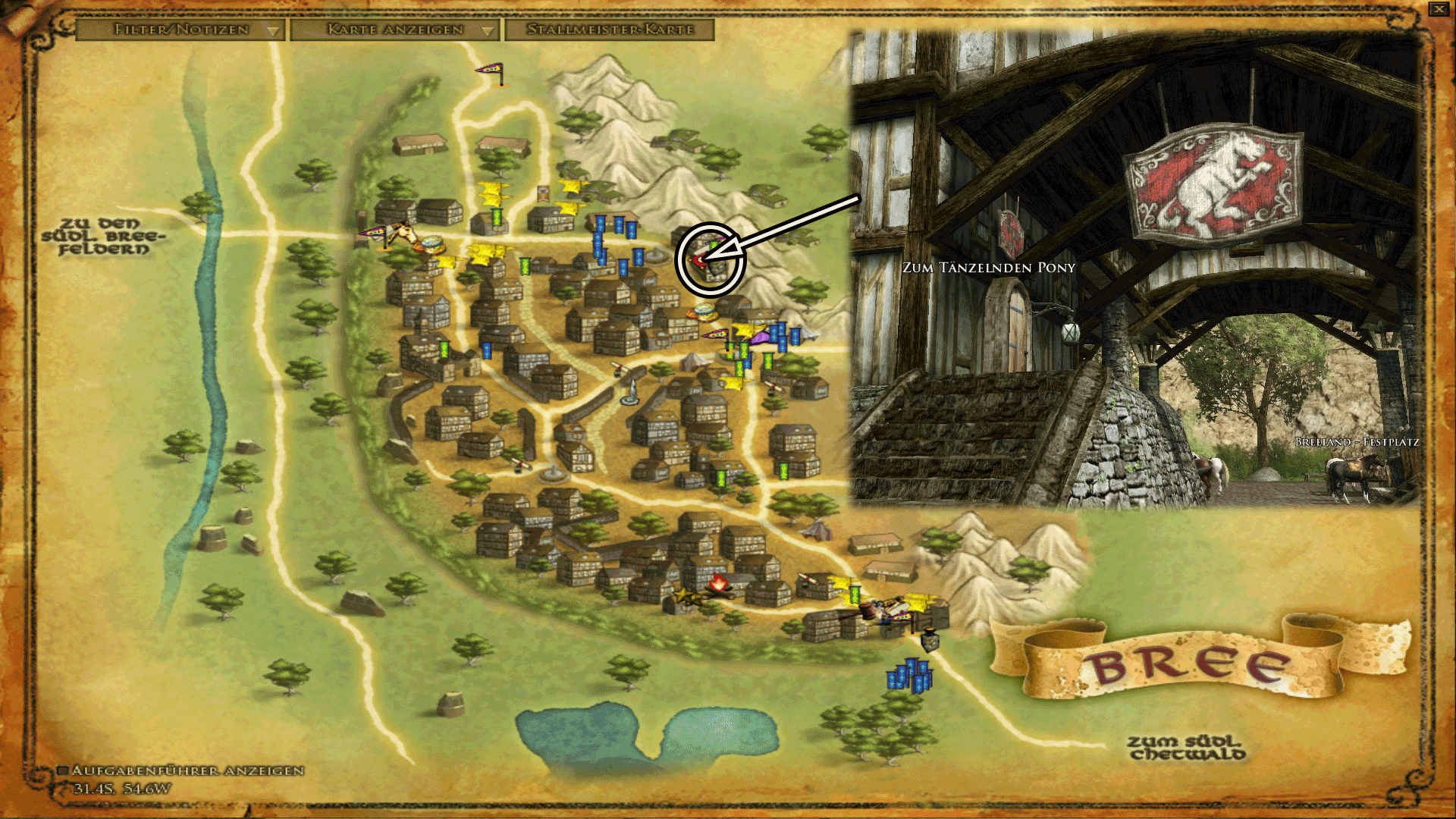 Gasthaus Tänzelnden Pony - Karte anklicken zum vergrößern