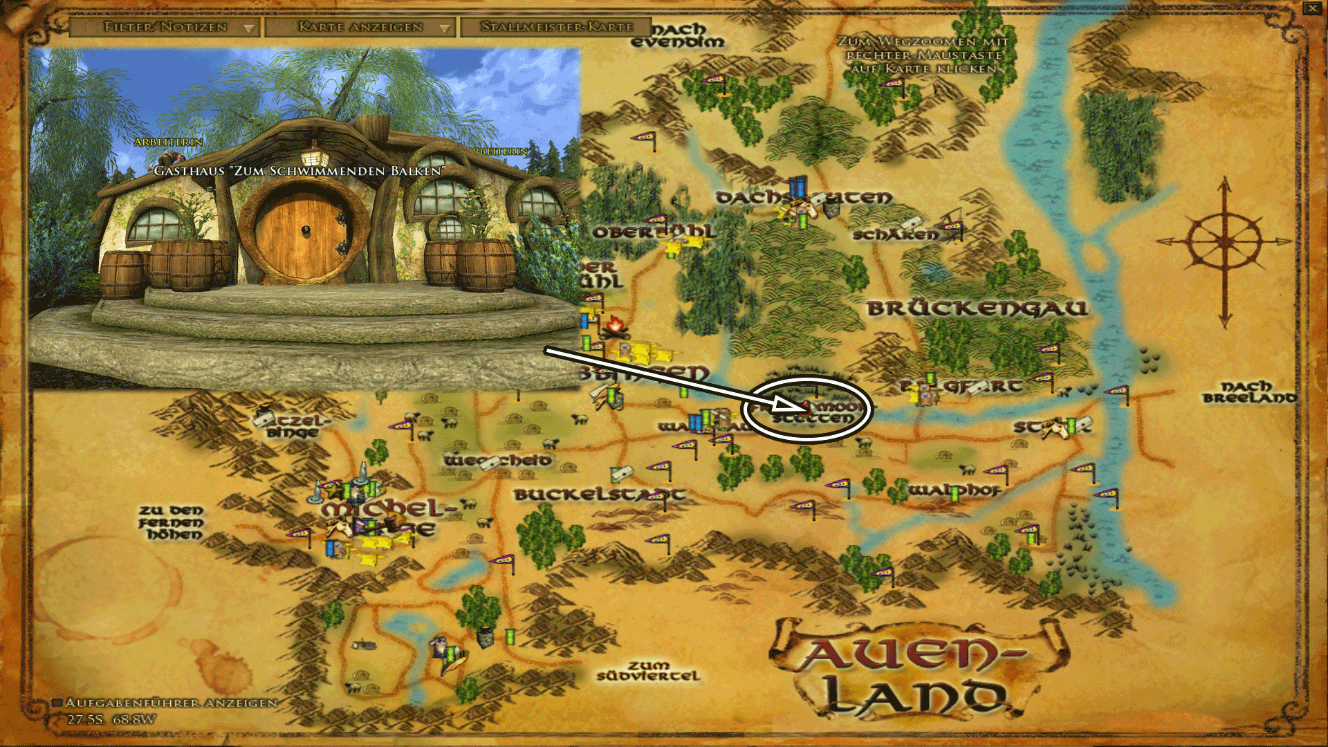 Gasthaus Schwimmender Balken - Karte anklicken zum vergrößern