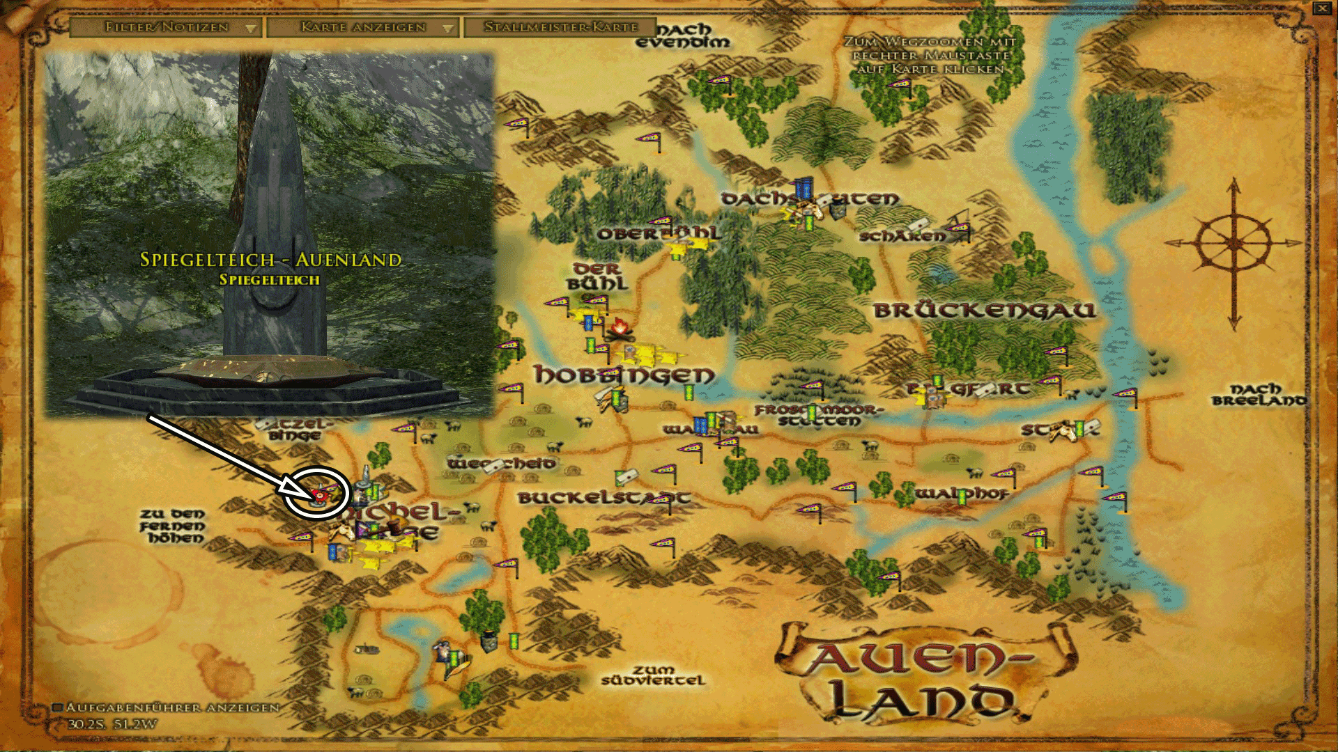 Spiegelteich im Auenland - Karte anklicken zum vergrößern