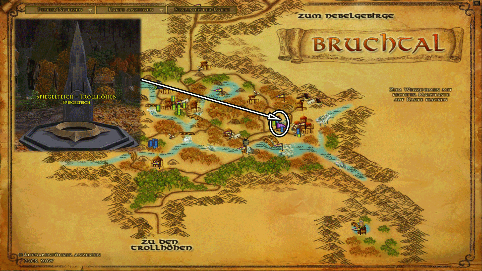 Spiegelteich in Bruchtal - Karte anklicken zum vergrößern