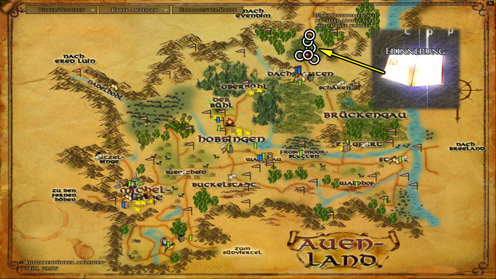 Erinnerungen in Grünfeld (Karte zum vergrößern anklicken)