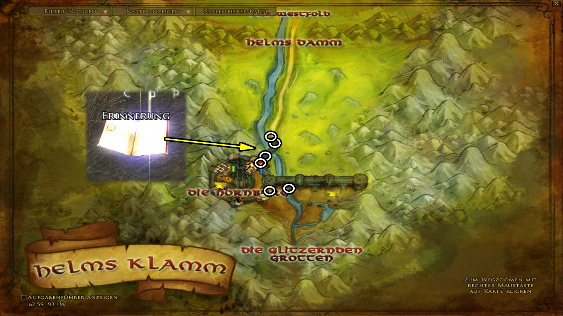 Erinnerungen in Helms Klamm (Karte anklicken zum vergrößern)