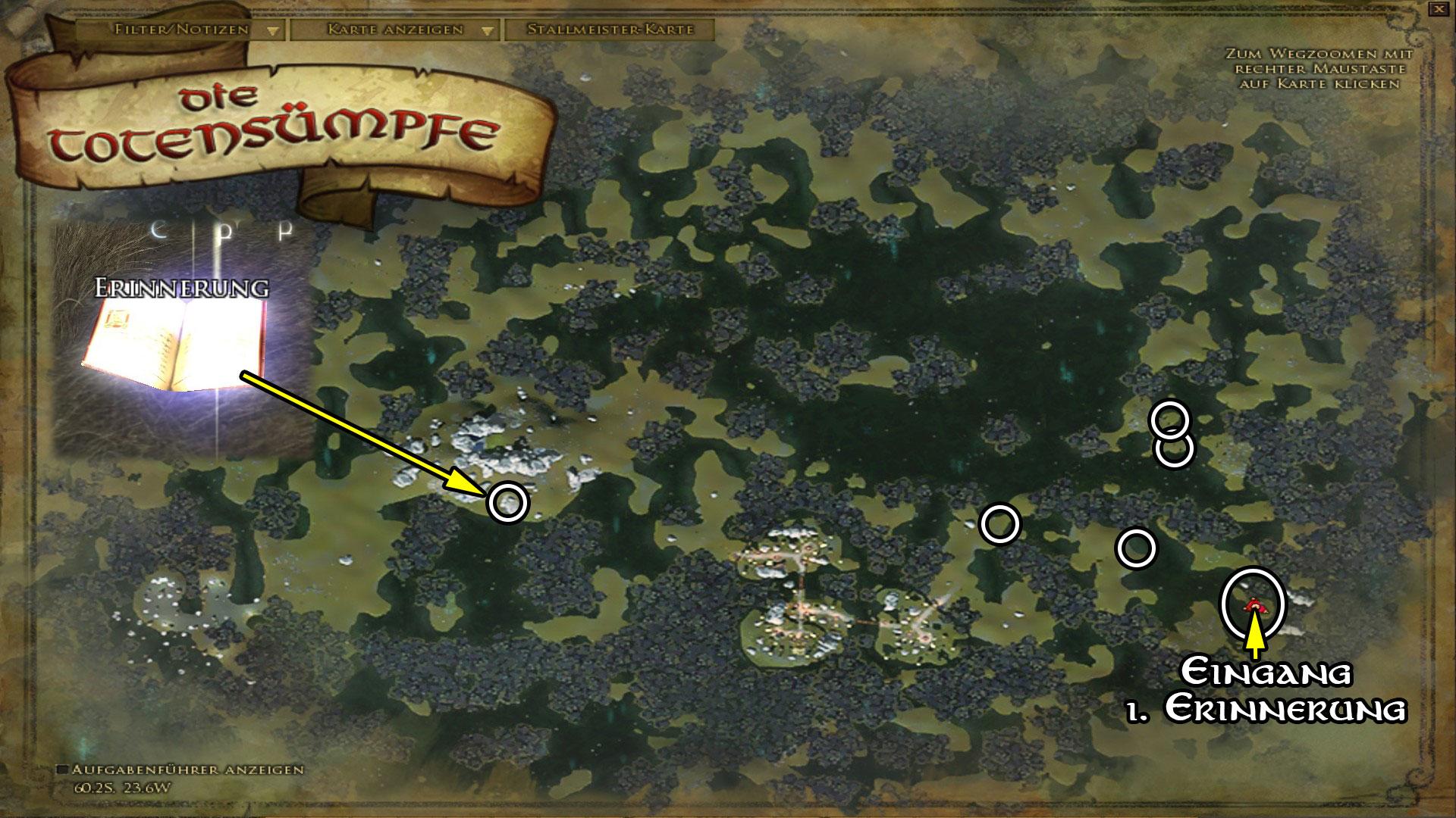 Erinnerungen in den Totensümpfen (Karte anklicken zum vergrößern)